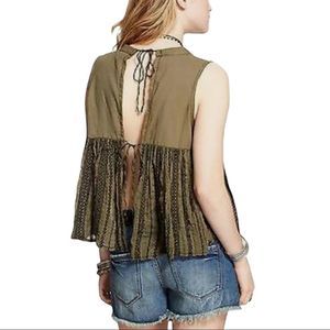 Free People Embroidered Open Back Top (Customized)